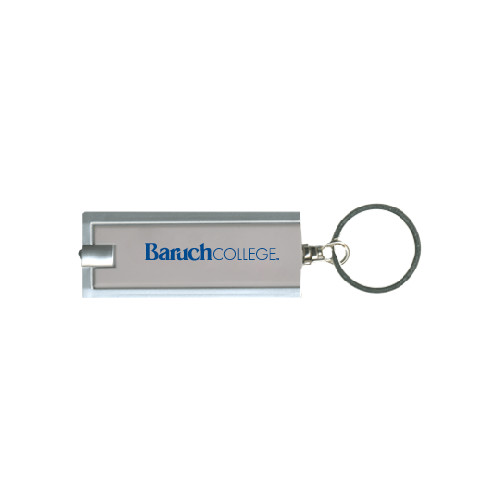 College Turbo Silver Flashlight Key Holder-Baruch Wordmark