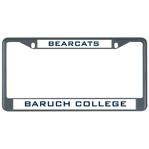College Metal License Plate Frame in Black-Mascot