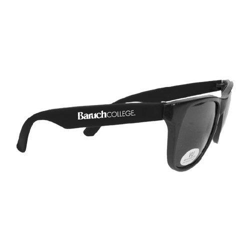 College Black Sunglasses-Baruch Wordmark