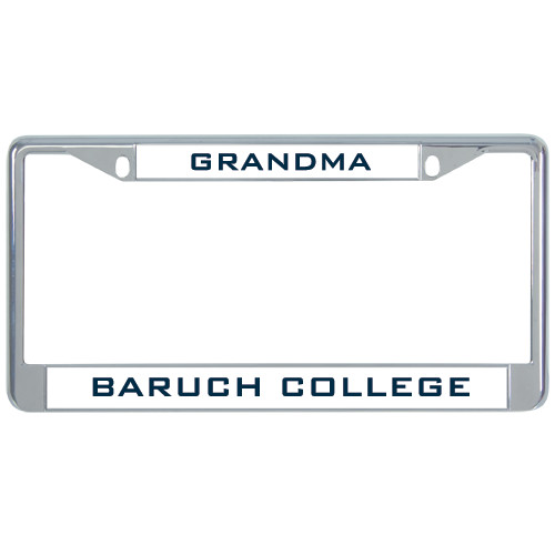 College Metal License Plate Frame in Chrome-Grandma