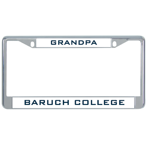 College Metal License Plate Frame in Chrome-Grandpa 