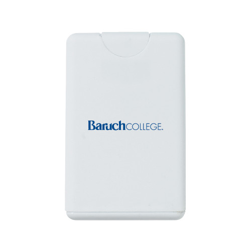 White .66 oz Card Shape Hand Sanitizer-Baruch Wordmark