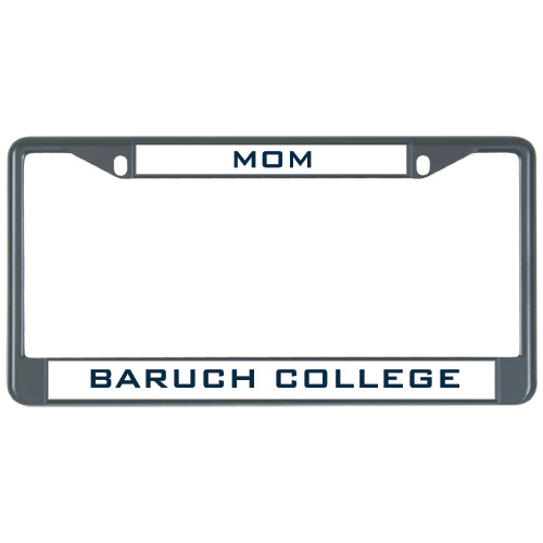 College Mom Metal License Plate Frame in Black-Mom