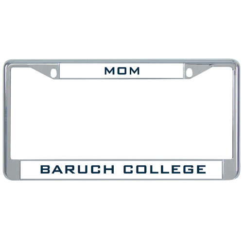 College Mom Metal License Plate Frame in Chrome-Mom