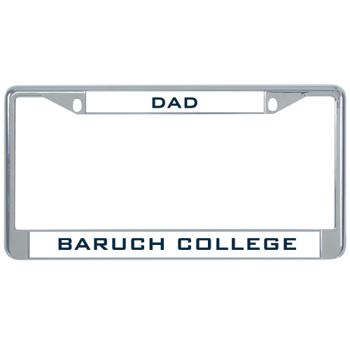 College Dad Metal License Plate Frame in Chrome-Dad