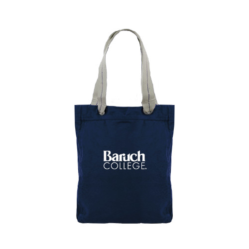College Allie Navy Canvas Tote-Official Logo
