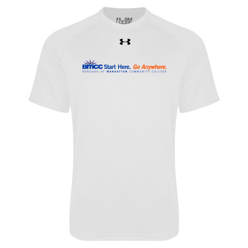 Borough of Manhattan Under Armour White Tech Tee-Start Here Go Anywhere