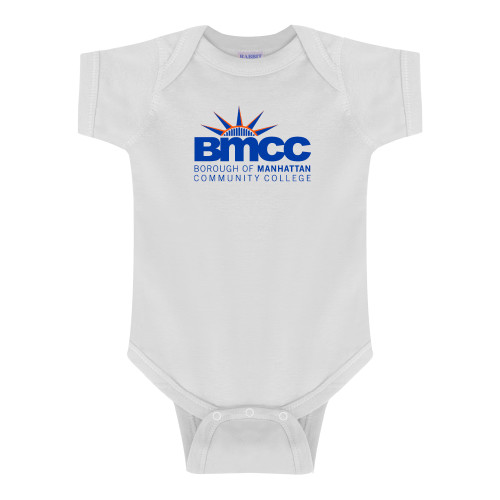 White Infant Onesie-BMCC Stacked
