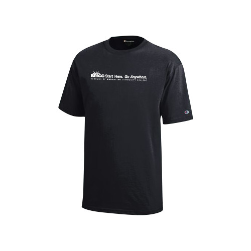 Champion Youth Black Short Sleeve Tee-Start Here Go Anywhere