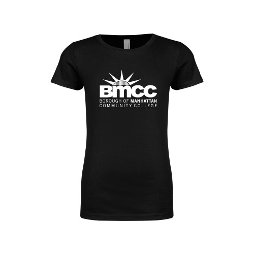 Next Level Girls Black Fashion Fit T Shirt-BMCC Stacked