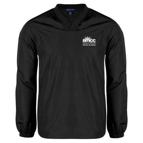 Black V Neck Raglan Windshirt-BMCC Start Here Go Anywhere
