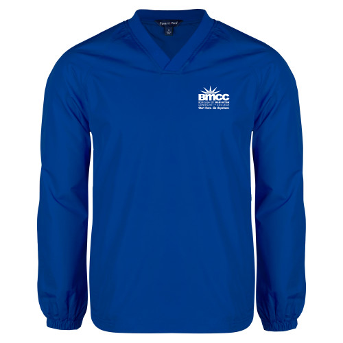 Royal V Neck Raglan Windshirt-BMCC Start Here Go Anywhere