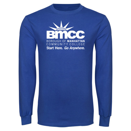Royal Long Sleeve T Shirt-BMCC Start Here Go Anywhere