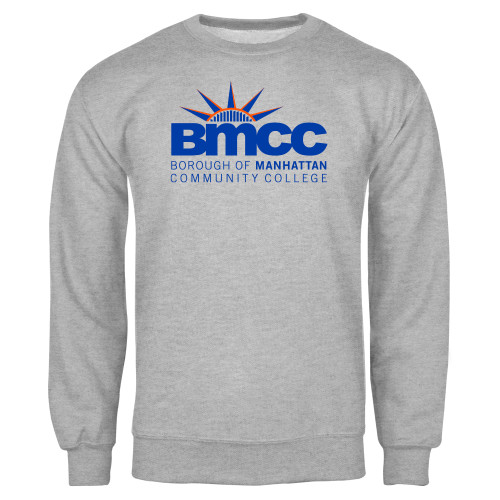 Grey Fleece Crew-BMCC Stacked