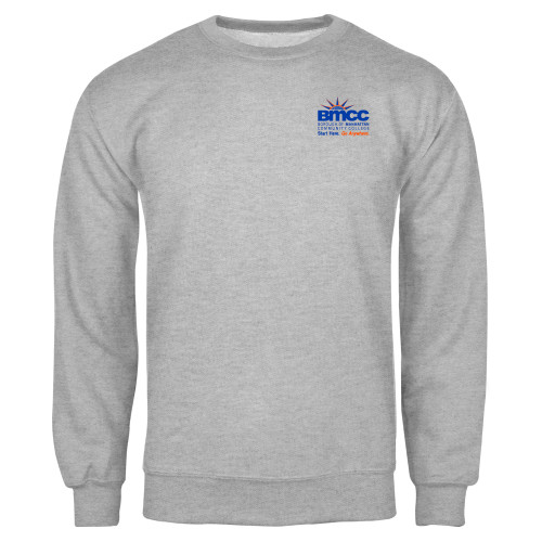 Grey Fleece Crew-BMCC Start Here Go Anywhere