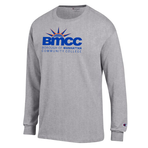 Champion Oxford Grey Long Sleeve T Shirt-BMCC Stacked