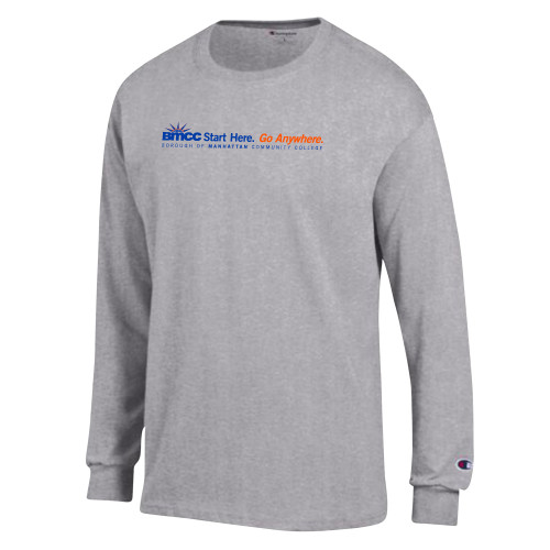 Champion Oxford Grey Long Sleeve T Shirt-Start Here Go Anywhere