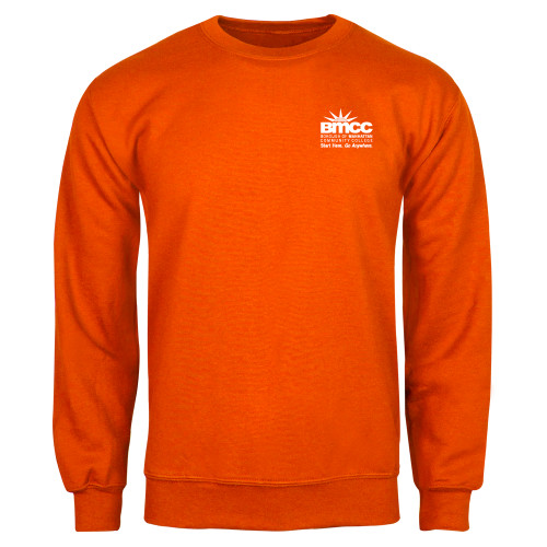 Orange Fleece Crew-BMCC Start Here Go Anywhere