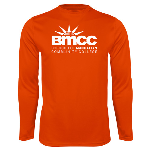 Orange Performance Long Sleeve Shirt-BMCC Stacked
