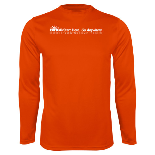 Orange Performance Long Sleeve Shirt-Start Here Go Anywhere