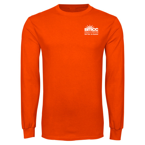 Orange Long Sleeve T-Shirt-BMCC Start Here Go Anywhere