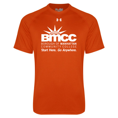 Under Armour Orange Tech Tee-BMCC Start Here Go Anywhere