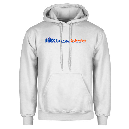 White Fleece Hoodie-Start Here Go Anywhere