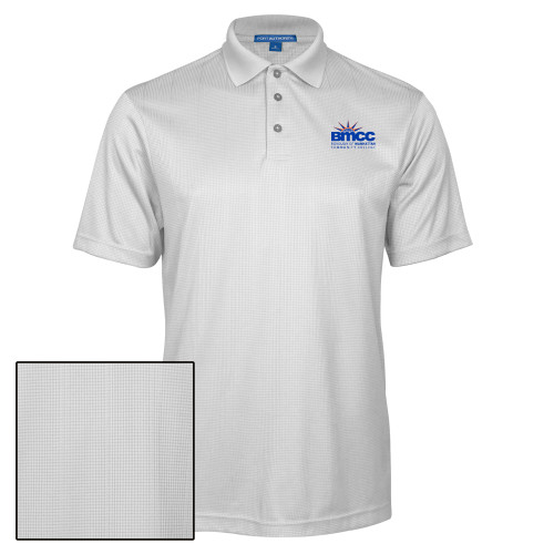 White Performance Fine Jacquard Polo-BMCC Stacked