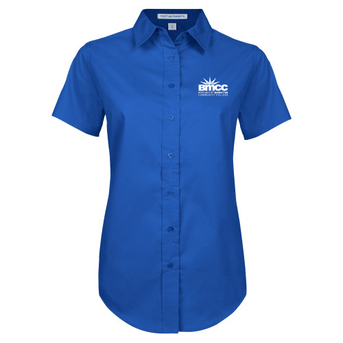Womens Royal Twill Button Up Short Sleeve -BMCC Stacked