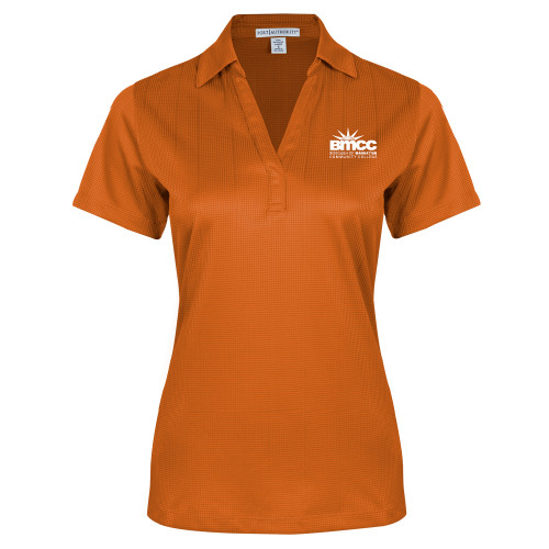 Womens Orange Performance Fine Jacquard Polo-BMCC Stacked