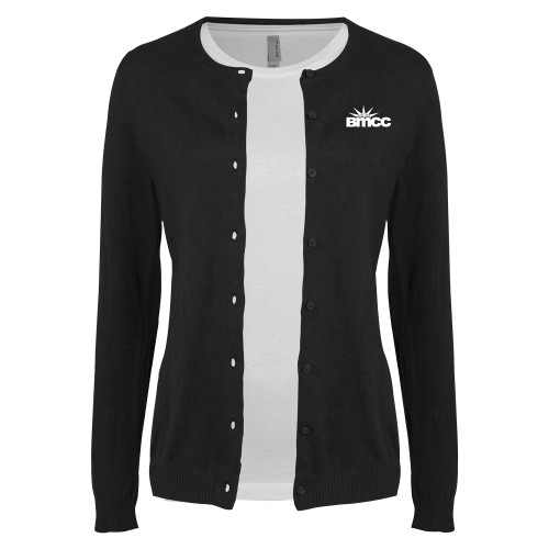 Womens Black Cardigan Sweater-BMCC
