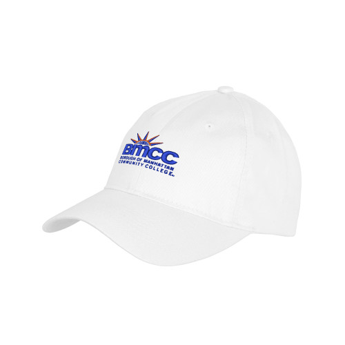 Youth White Pro Style Hat-BMCC Stacked