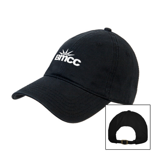 Black Unstructured Adjustable Low Profile Hat-BMCC