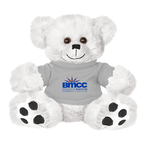 Plush Big Paw 8 1/2 inch White Bear w/Grey Shirt-BMCC Stacked