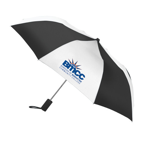 42 Inch Slim Stick Black/White Umbrella-BMCC Stacked
