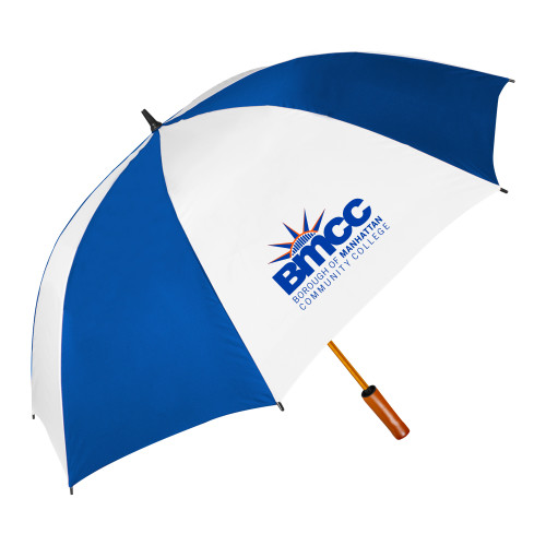 64 Inch Royal/White Umbrella-BMCC Stacked