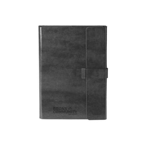 Fabrizio Junior Black Portfolio w/Loop Closure-Official Logo Engraved