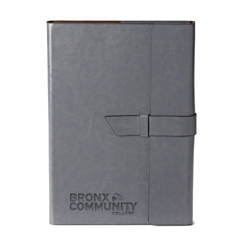 Fabrizio Grey Portfolio w/Loop Closure-Official Logo Engraved