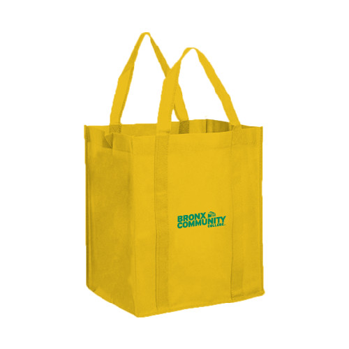 Non Woven Gold Grocery Tote-Official Logo