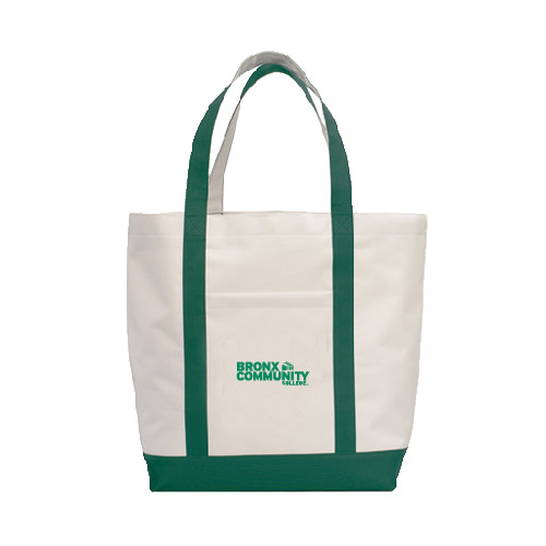 Contender White/Green Canvas Tote-Official Logo
