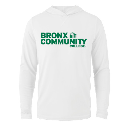White Long Sleeve Hooded Tee-Official Logo
