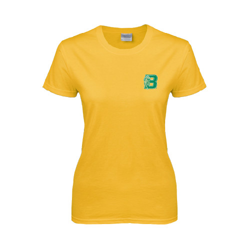 Womens Gold Short Sleeve Tee-Bronoc
