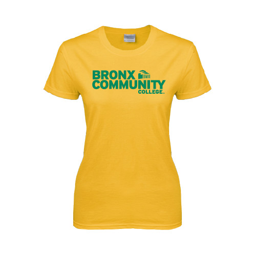 Womens Gold Short Sleeve Tee-Official Logo