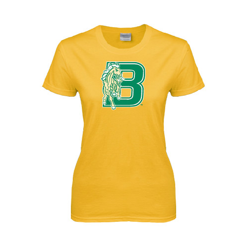 Womens Gold Short Sleeve Tee-Bronoc