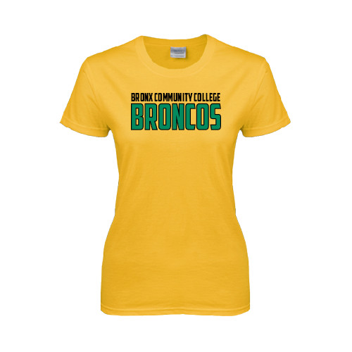 Womens Gold Short Sleeve Tee-Bronx Community College Bronocs