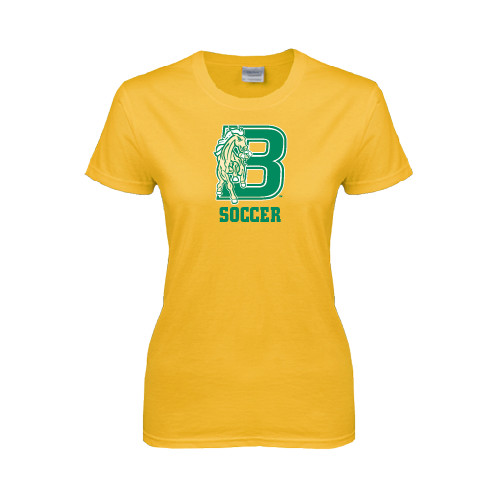 Womens Gold Short Sleeve Tee-Soccer