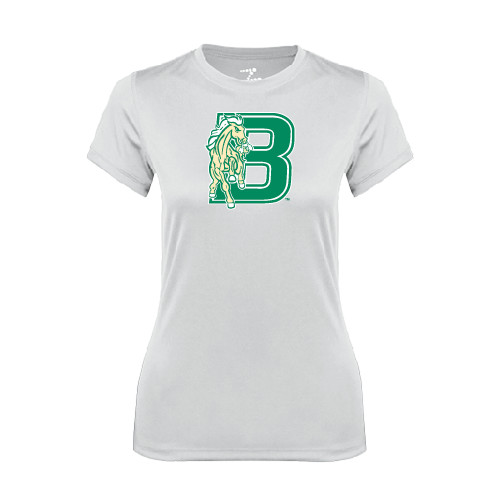 Womens White Performance Tee-Bronoc