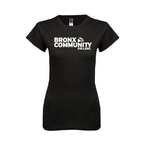 Next Level Womens Black Boyfriend Tee-Official Logo