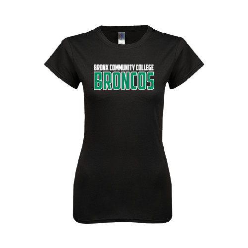 Next Level Womens Black Boyfriend Tee-Bronx Community College Bronocs