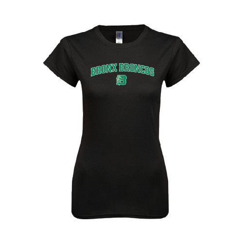 Next Level Womens Black Boyfriend Tee-Bronox Broncos